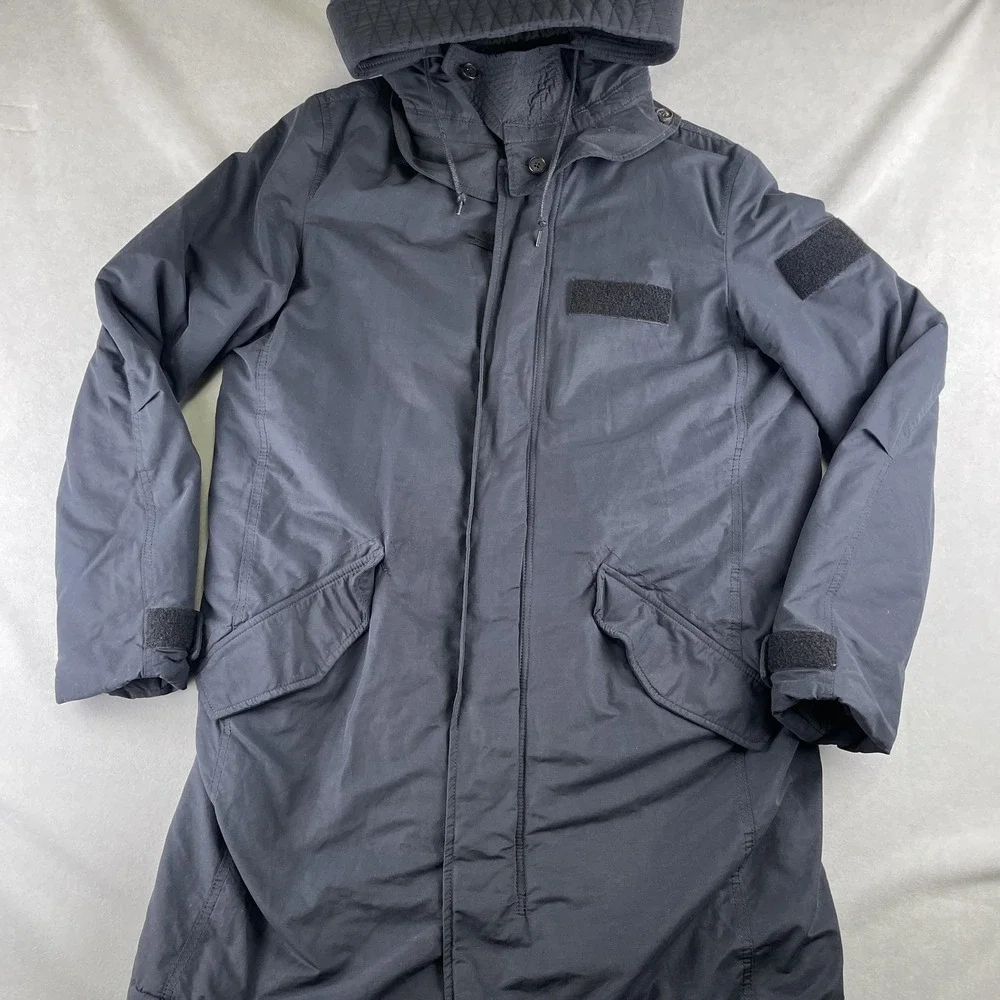 AllSaints Jacket Men S Navy Princeton Parka Hooded Sherpa Lined Coat Warm Comfy‎